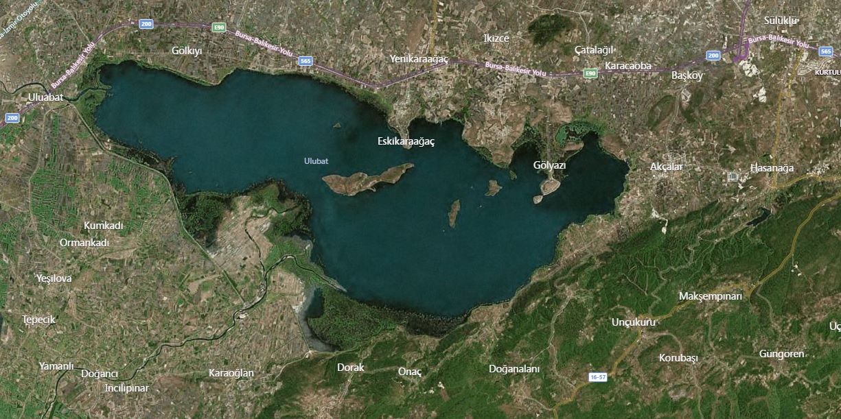 Ulubat Gölü Uydu Görüntüsü